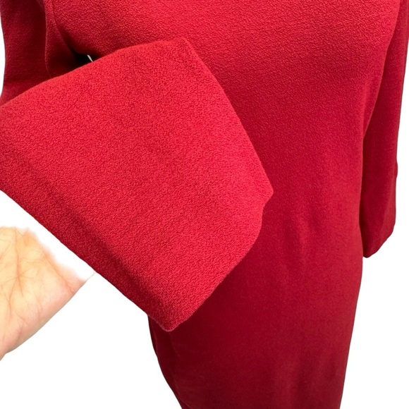 Vince Burgundy Red Shift Dress 3/4 Sleeves Round Neck Size S - Picture 6 of 14